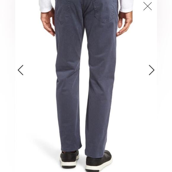 AG The Everett  SUD Slim Straight Leg Blue Black Houndstooth Pants 30x32 - Picture 2 of 12